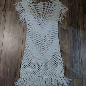 Knit light cream dress Never worn sz small